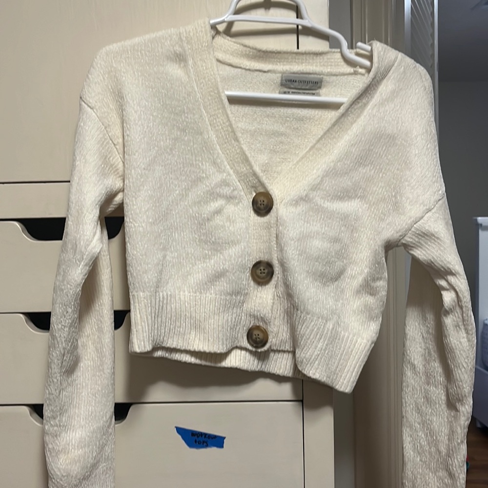 White Cropped Sweater